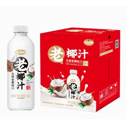 白小楠 生榨椰子汁 750ml*4瓶 19.9元包邮（需用券）