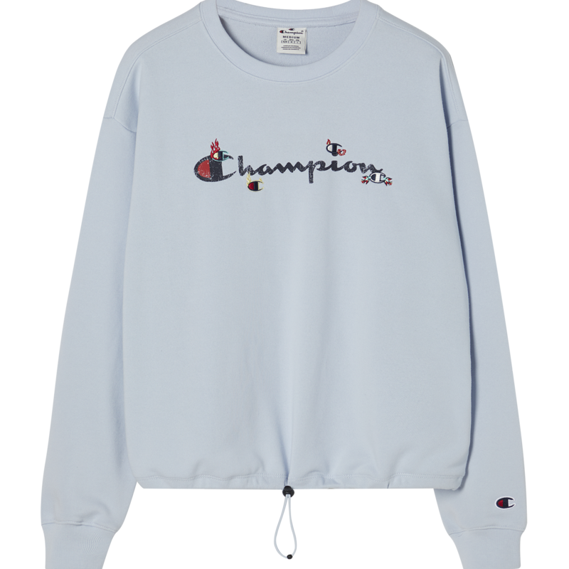 Champion 【品牌直营】秋冬女款圆领卫衣休闲百搭草写印花LOGO收下摆 130元