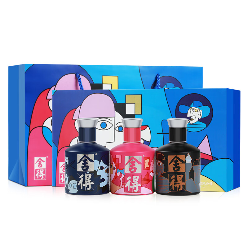 PLUS会员:舍得 艺术舍得 致敬大师系列 浓香型 52度 100ml*3 瓶 礼盒装 135.42元(需用券)