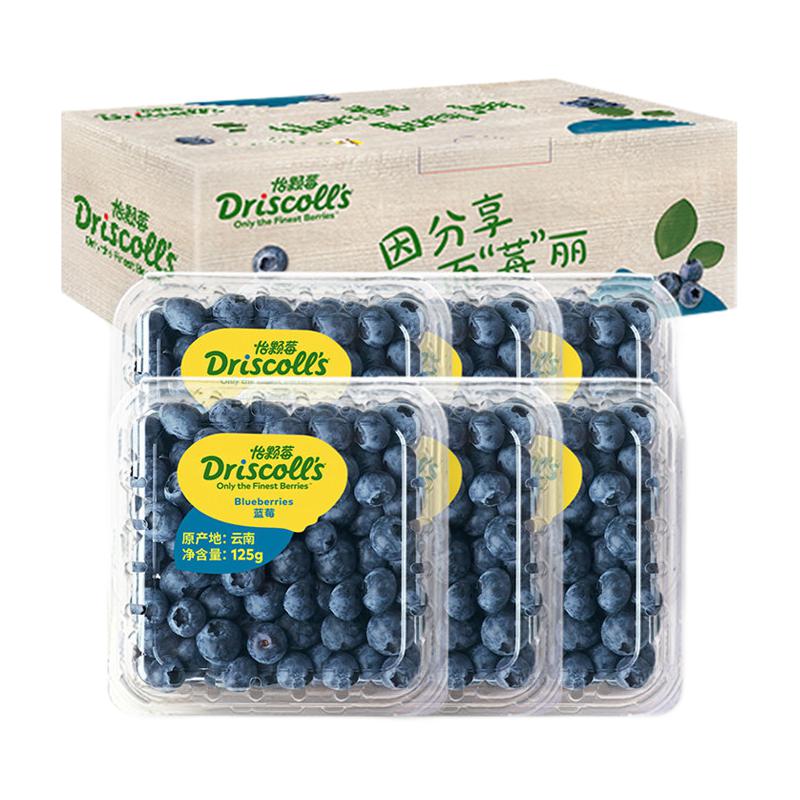 怡颗莓 当季云南蓝莓 Jumbo超大果国产蓝莓 新鲜水果 云南当季125g*4盒 99.8元