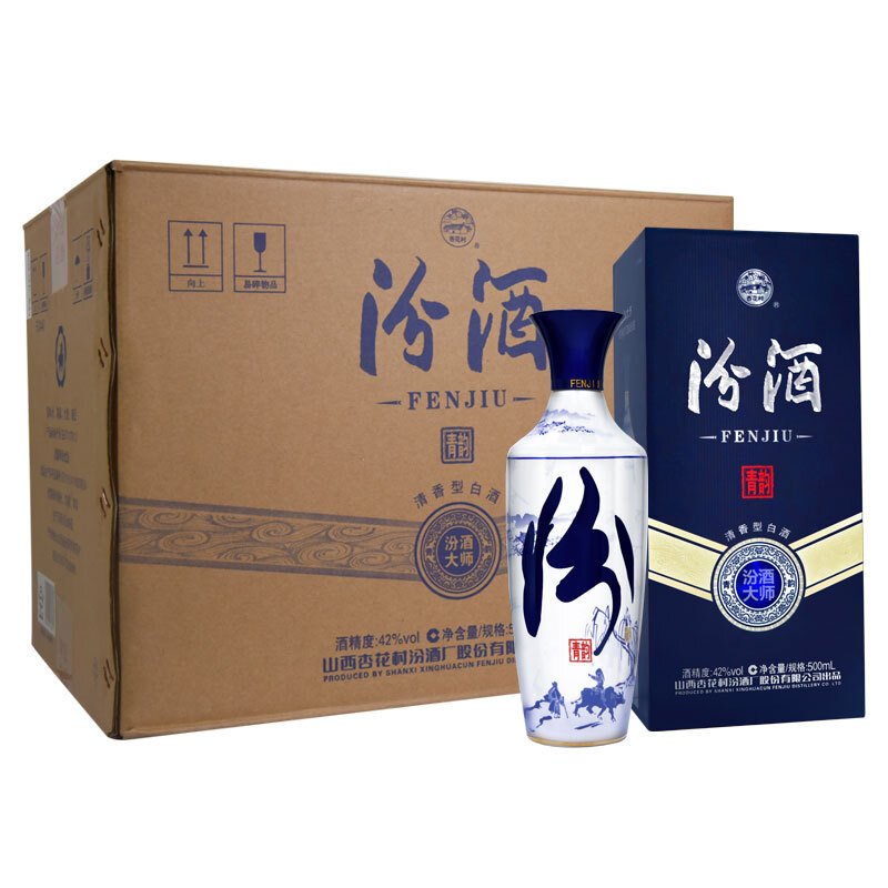 汾酒 青花大师 青韵 清香型白酒 42度 500ml*6瓶 整箱装 1331.7元（需用券）