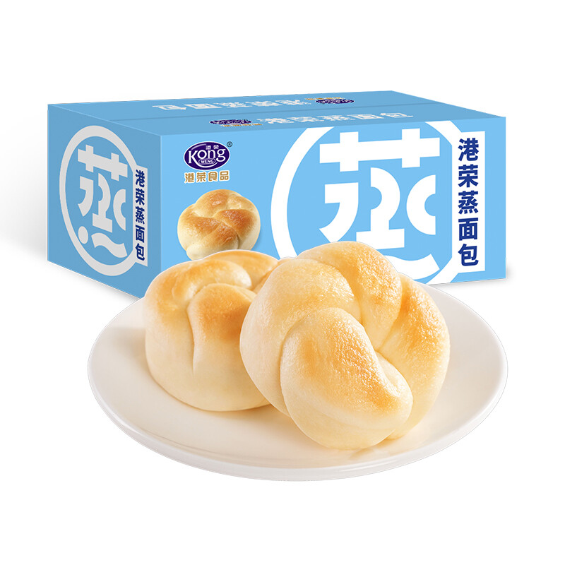 港荣 蒸面包 淡奶味 460g 18.9元（需用券）