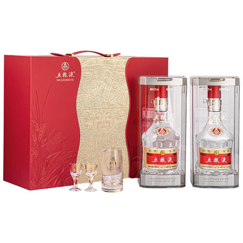 PLUS会员：五粮液 普五八代 鸿运礼盒 浓香型白酒 52度 500ml*2 礼盒装 酒厂直