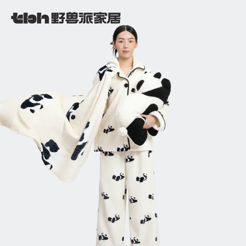 野兽派家居 【熊猫法兰绒】家居服套装 308.45元 - 清风线报