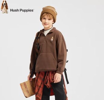 PLUS会员：Hush Puppies 暇步士 儿童双面摇粒绒外套 多色可选 97.96元（需领券）