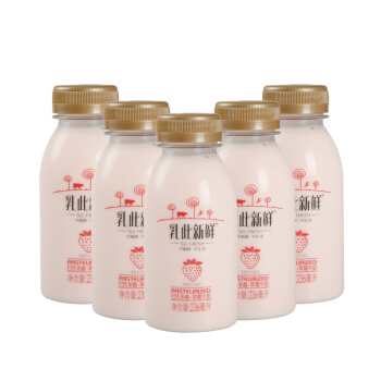 完达山 乳此新鲜 全脂草莓牛奶 236ml*5 巴氏杀菌鲜牛奶 13.73元