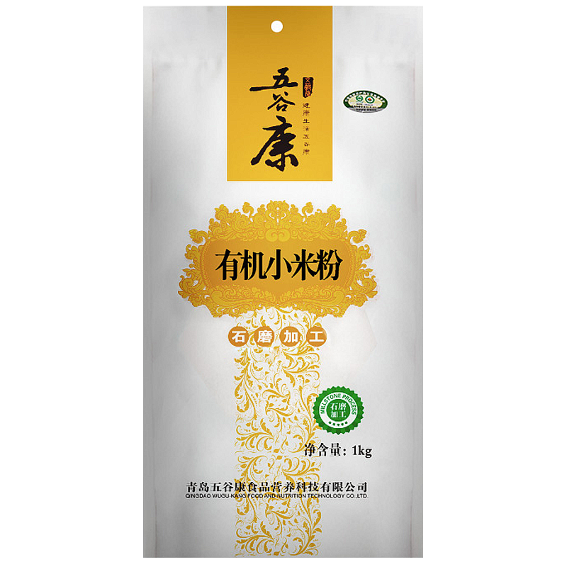 五谷康 VGK WUGU－KANG FOOD VGK 五谷康 五谷康有机小米粉 1kg 1袋 48.8元