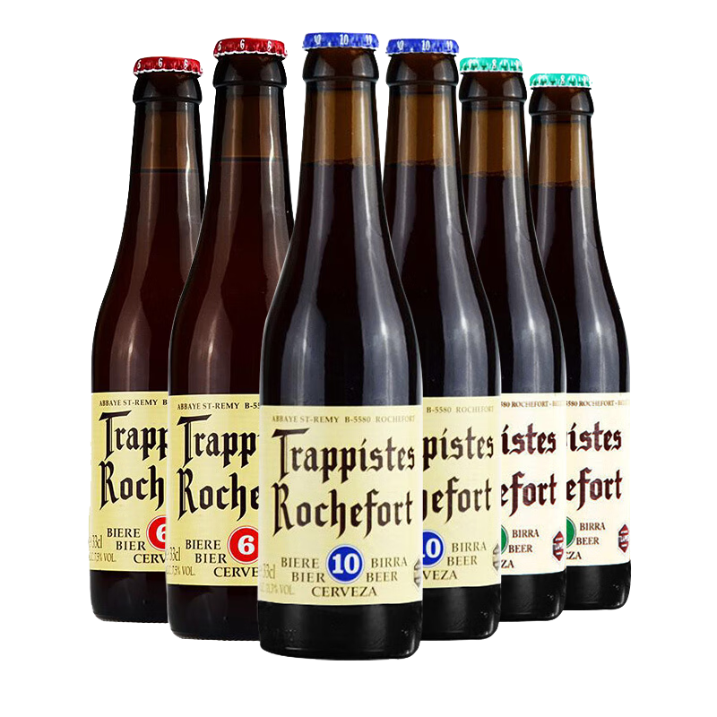 京东PLUS：Trappistes Rochefort 罗斯福 6号/8号/10号 各2瓶 精酿啤酒 修道院 330ml*6