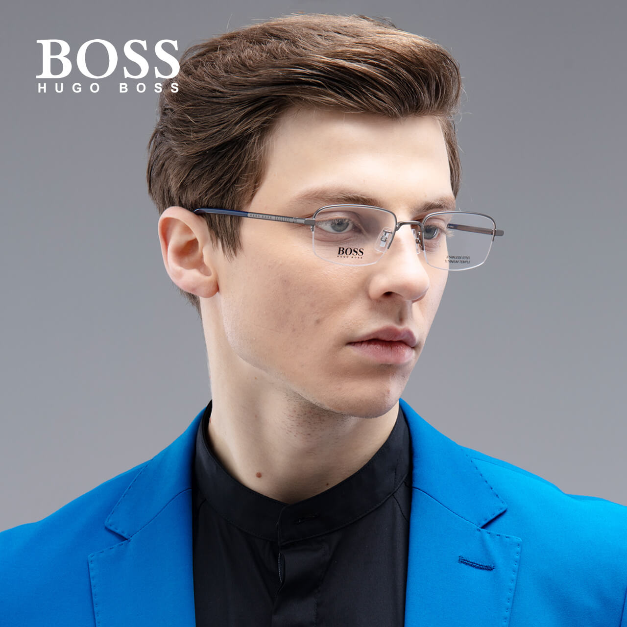 HUGO BOSS BOSS眼镜框男士商务半框眼镜架配近视光学成品镜架网上配镜1108F 1225