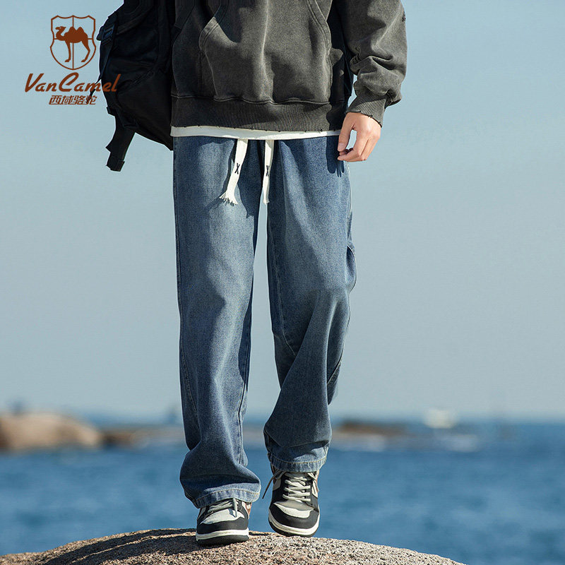 西域骆驼 直筒牛仔裤 复古蓝627常规款 29.6元（需用券）