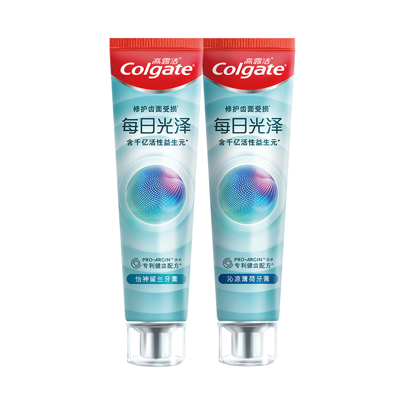 Colgate 高露洁 每日光泽健齿修护牙膏套装 (怡神留兰味160g+沁爽薄荷味160g) 26.