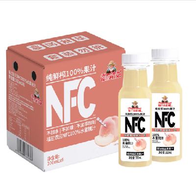 福兰农庄 NFC100﹪水蜜桃汁 300mL*6瓶*2件 59.8元包邮（合29.9元/件）