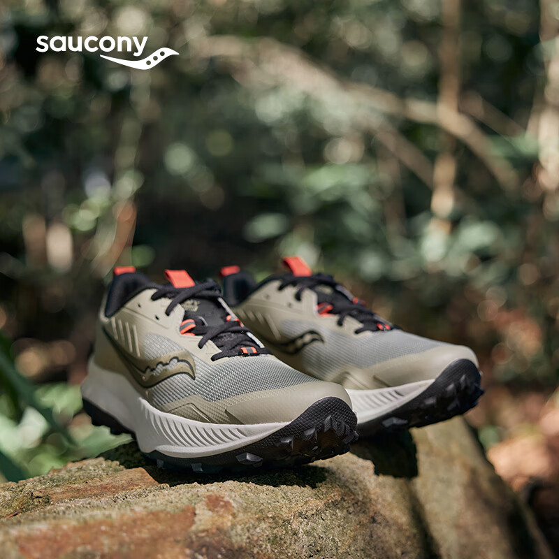 saucony 索康尼 BLAZE TR炽焰户外越野跑鞋男运动鞋24年防滑登山徒步鞋 绿黑30 40