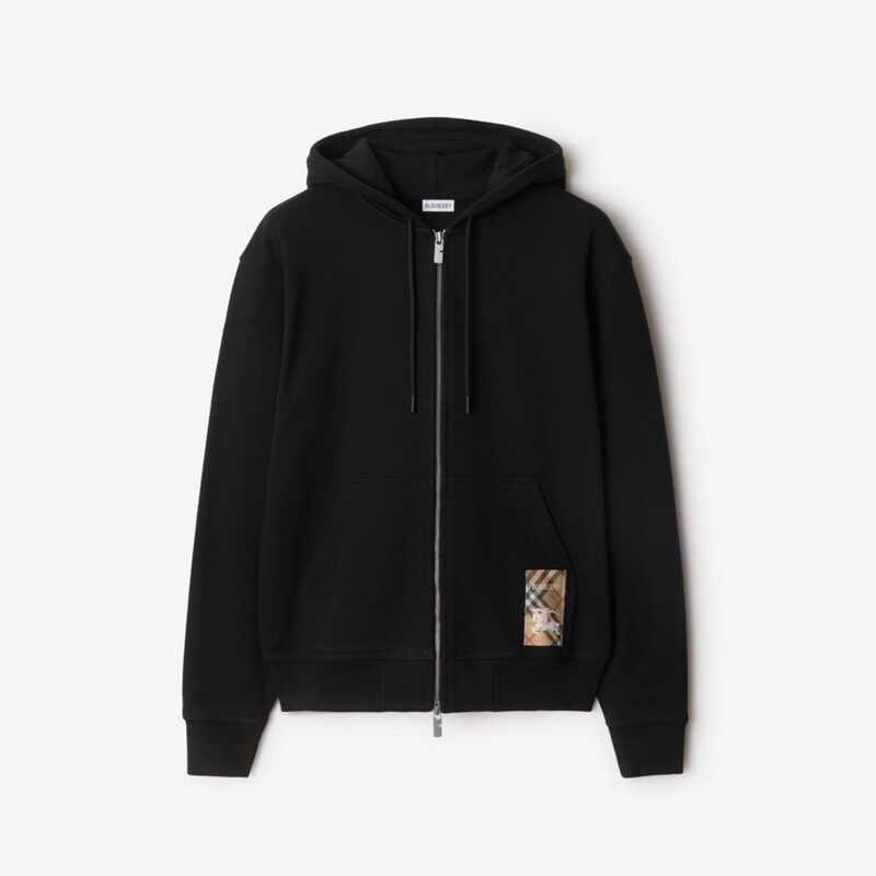 移动端：BURBERRY 男士格纹标签棉质拉链连帽衫 81022761 4585元（淘金币可抵45.85