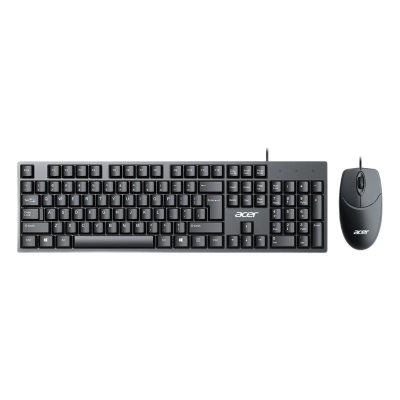 acer 宏碁 K212 薄膜键盘+M117 有线鼠标 键鼠套装 黑色 39.9元