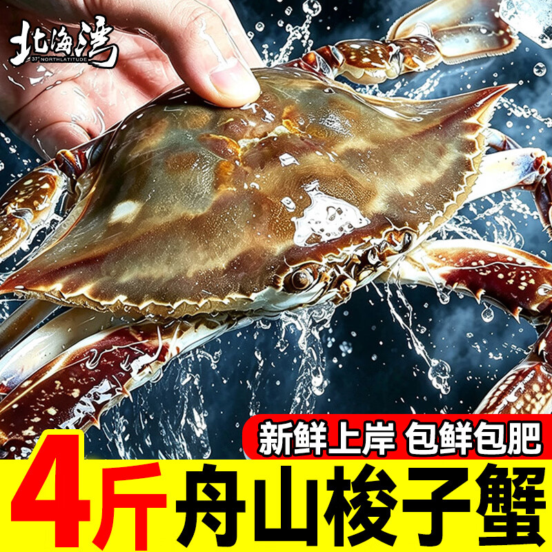 26年新蟹 舟山特大梭子蟹新鲜速冻大螃蟹大肥壮飞蟹净重 4斤 99元 - 线报酷