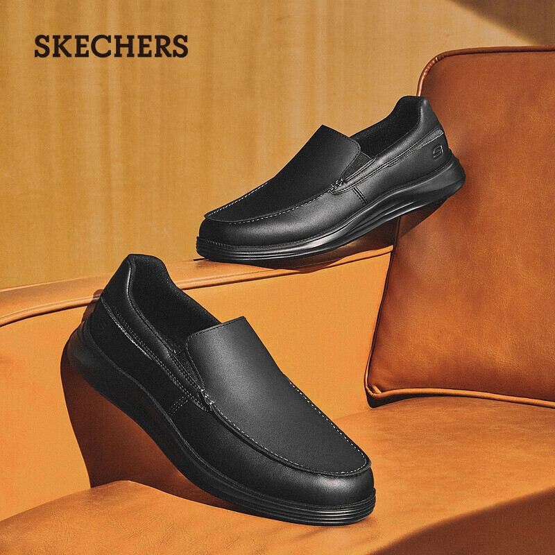 移动端、京东百亿补贴：SKECHERS 斯凯奇 时尚绅士商务简约休闲皮鞋 136.8元 13