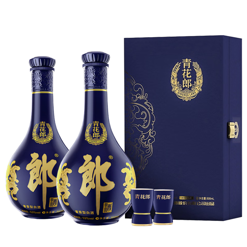 PLUS会员：LANGJIU 郎酒 青花郎 53度 酱香型白酒 500ml单支礼盒*2瓶 1690元包邮（