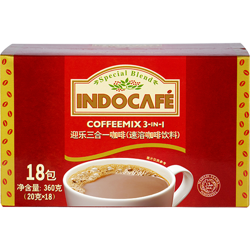 INDOCAFE 印尼进口迎乐经典香浓三合速溶咖啡粉30包/盒 16.9元（需用券）