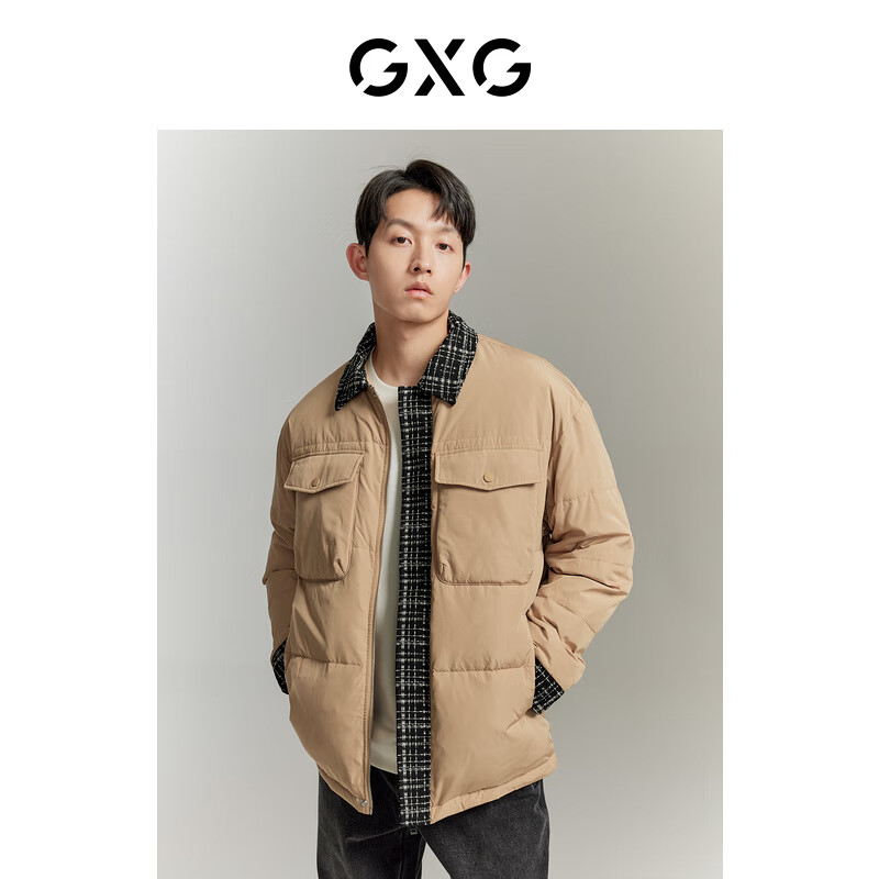 GXG 男装小香风轻薄羽绒服男23年冬季 卡其色 ￥150