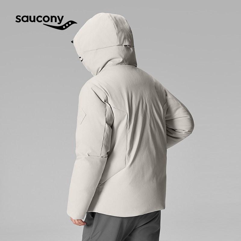 saucony 官方男户外运动休闲斜纹定位提花面料保暖羽绒服 1243元（需用券）