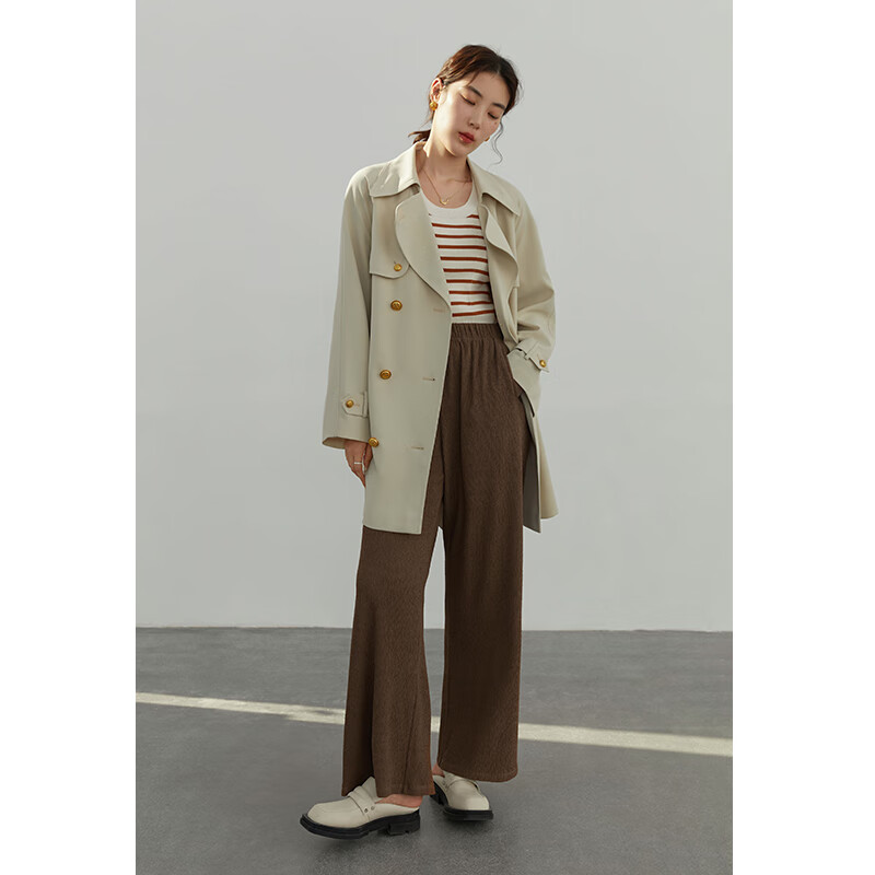 独束 2022秋季新款微胖mm高腰显瘦休闲裤 摩卡棕长款(DY) M 89.5元（需用券）