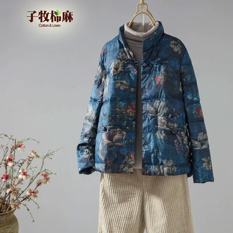 子牧棉麻 面包服6925 蓝色 M(建议90-105斤) 98.21元（需用券）