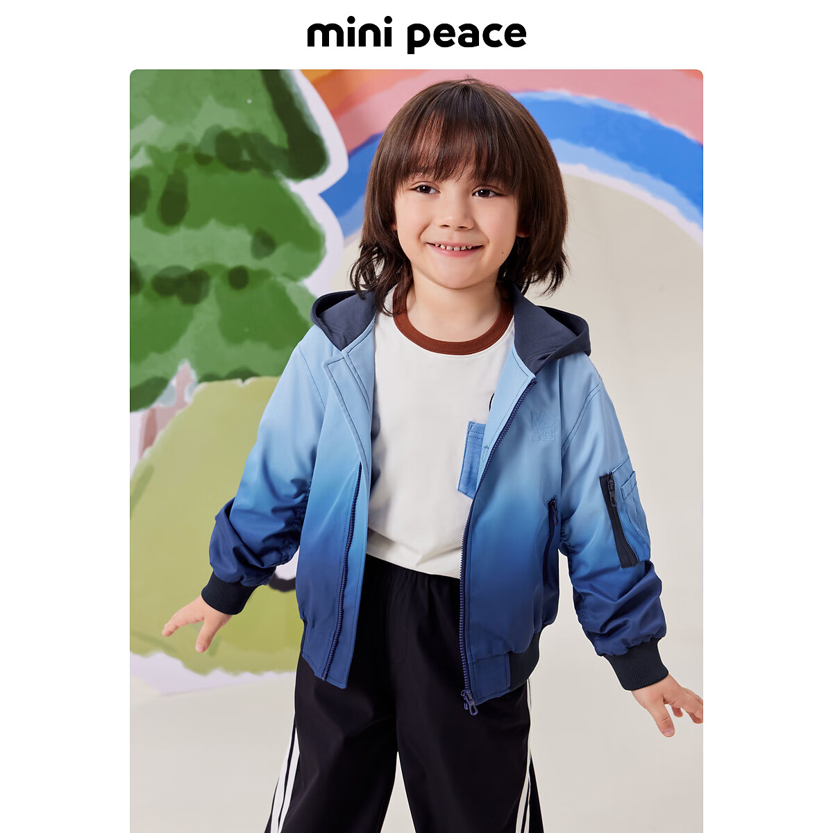 Mini Peace MiniPeace太平鸟童装秋新男童夹克F1BCE3131 蓝色 150cm 249元