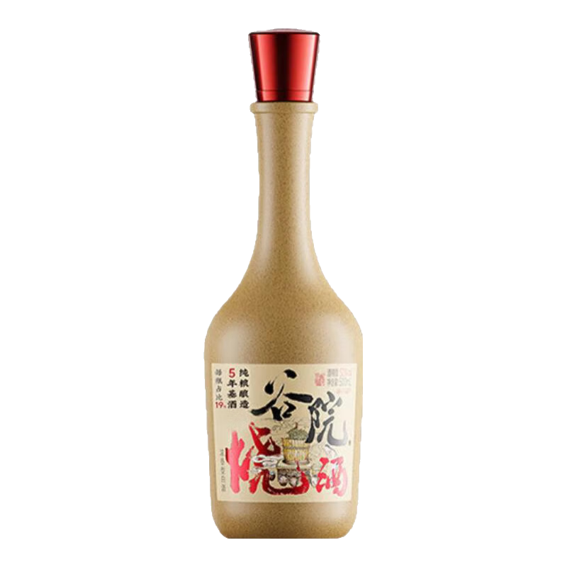 谷小酒 谷院烧酒黄瓶 浓香型纯粮白酒5年基酒单瓶试饮装 52%vol 500mL 1瓶 （固