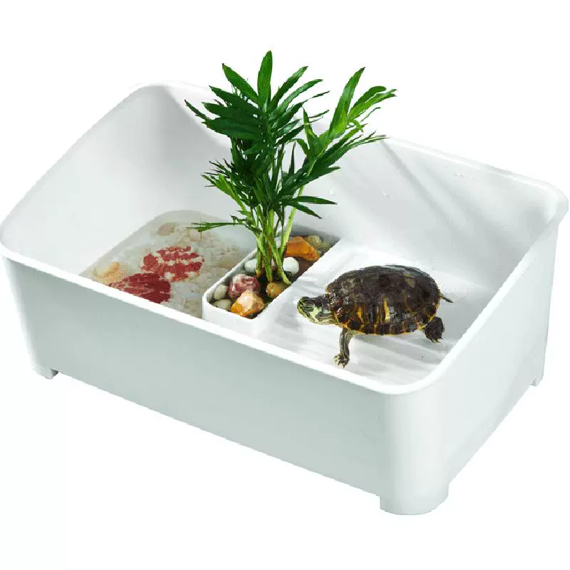 yee 意牌 龟缸带晒台饲养箱造景乌龟盆塑料水陆龟鱼缸大号喂龟孵化专用 ￥1