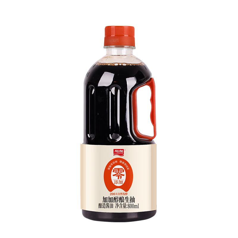 加加（JIAJIA）酱油 200天零添加醇酿特级生抽800ML *10件 16.7元（需领券，合1.67