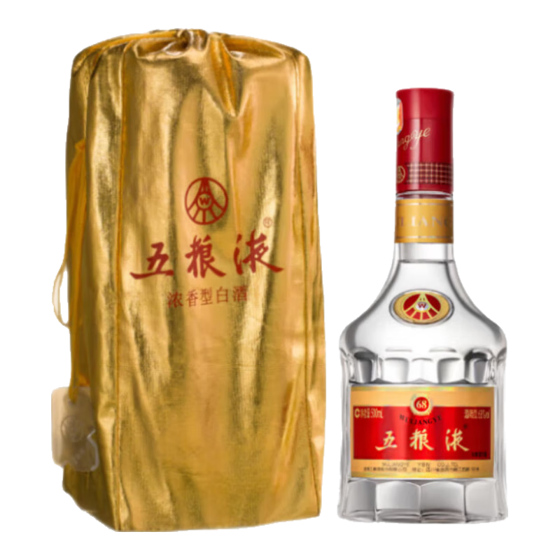 移动端、京东百亿补贴：五粮液 68度 浓香型白酒 陈年老酒 500ml 单瓶装 2020