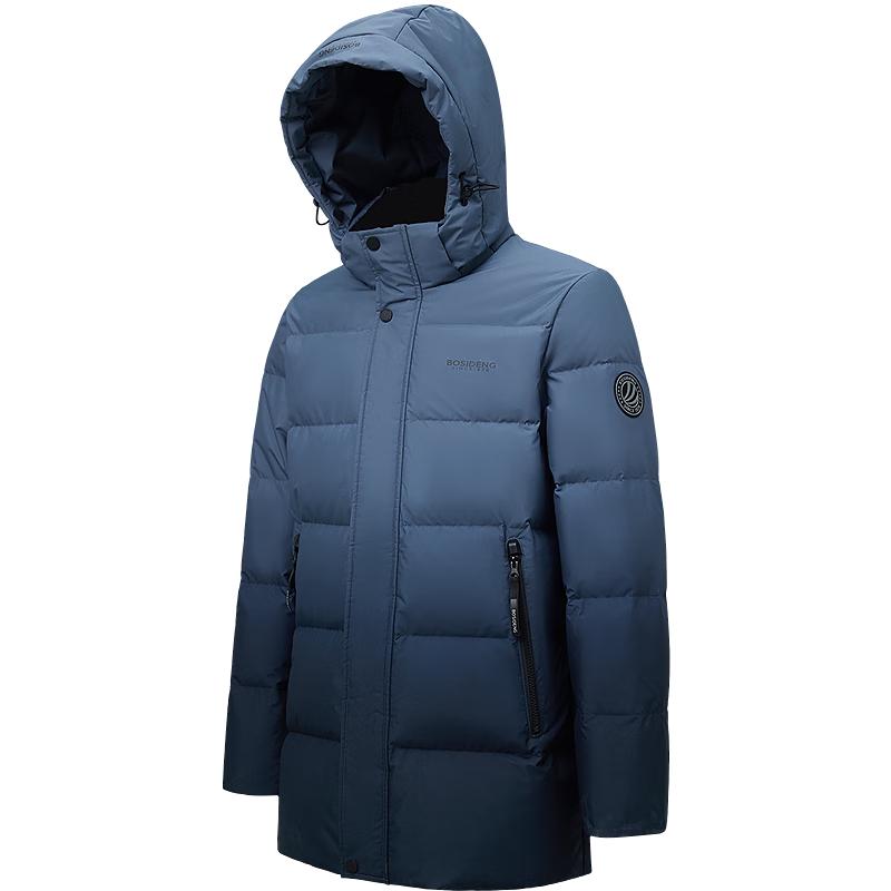 BOSIDENG 羽绒服 90绒 防风连帽保暖外套 589元