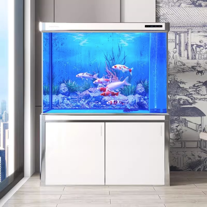 SUNSUN 森森 大型鱼缸超白玻璃水族箱客厅中型生态缸家用底过滤鱼缸免换水 1