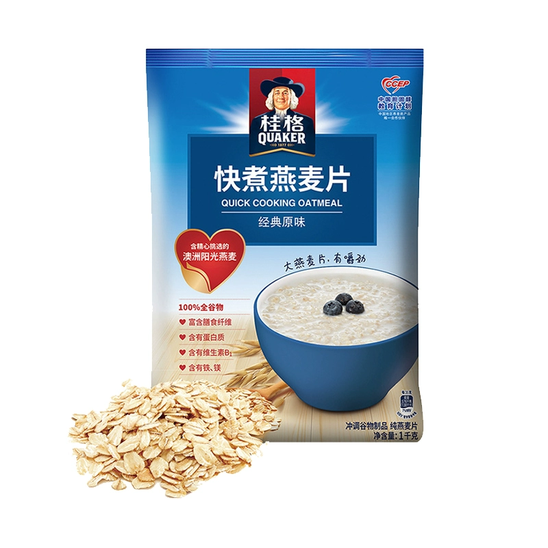 QUAKER 桂格 快煮原味燕麦片袋谷物食品粗粮营养早餐早点1000g*1袋 ￥7.03