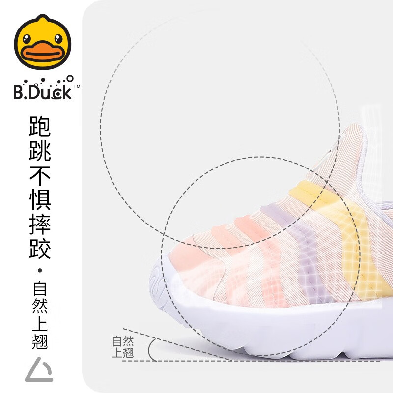 PLUS会员：B.Duck 小黄鸭 宝宝学步鞋 粉紫 54.3元（需用券）