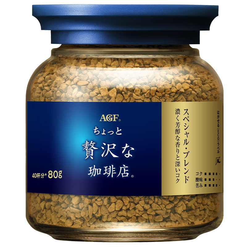 AGF 奢华蓝罐咖啡无糖黑咖速溶冻干咖啡粉80g（临期） 20.01元（需用券）