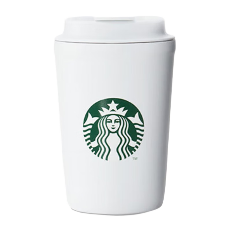 20点、PLUS会员：星巴克（Starbucks）雪地白女神款 保温杯 355ml 107.33元