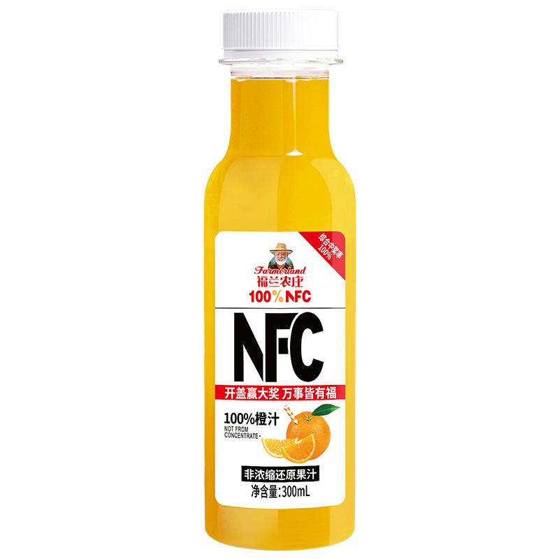 临期品：福兰农庄 Farmerland 100%NFC果汁 300ml*8瓶 17.9元包邮（需用券）