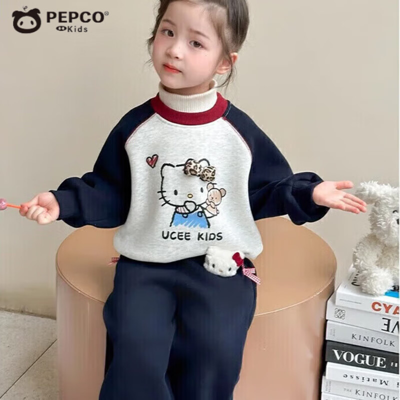 小猪班纳 女童加绒卫衣+运动裤套装 54.9元（需用券）