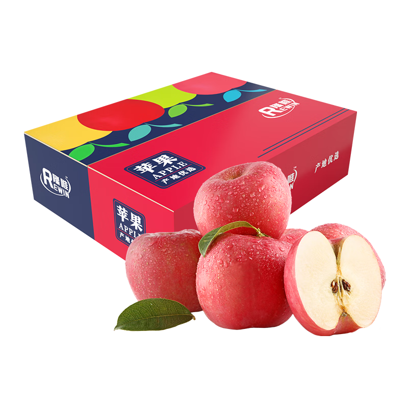 佳农旗下品牌隆唯 山东烟台富士苹果家庭装新鲜水果酸甜口 单果75mm+ 8-12个 