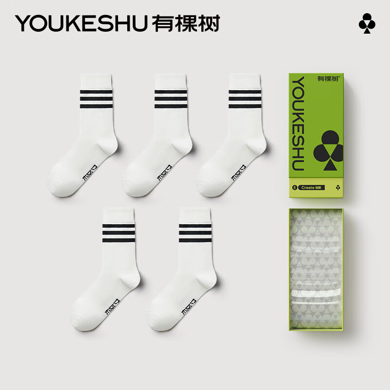 YOUKESHU 有棵树 袜子男士中筒棉冬长筒袜秋冬季全棉防臭吸汗 39.9元