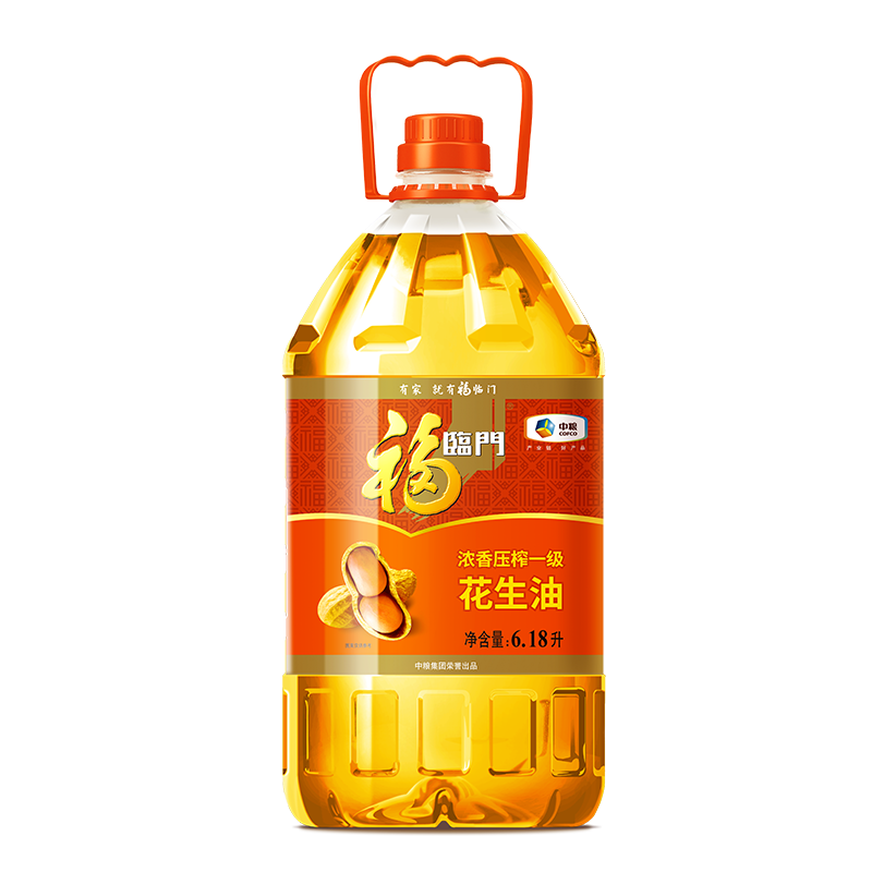 福临门 食用油 浓香压榨一级 花生油6.18L 中粮出品 104.41元