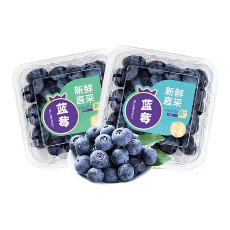 plus会员:樱桃说蓝莓新鲜水果 国产山东大蓝莓 时令生鲜125g/盒 精选中果 果