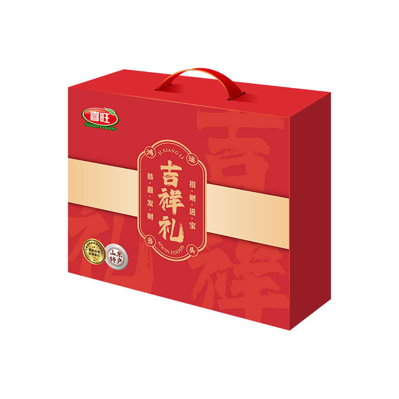 移动端：喜旺 吉祥礼 年货礼盒 烤鸡 猪耳 火腿 春节熟食礼盒 2090g 107.6元