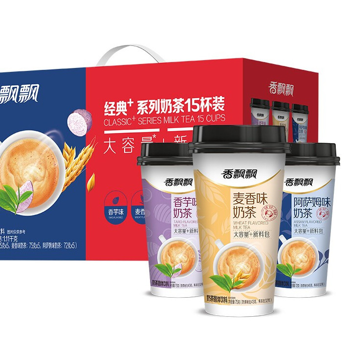 88VIP：香飘飘 奶茶经典+系列 1110g 15杯礼盒组合装 混合口味 25.85元