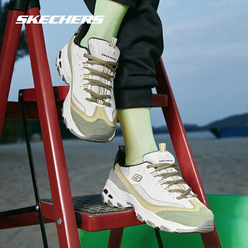 SKECHERS 斯凯奇 奶茶熊1代丨老爹鞋 橄榄绿/NTOL 221.46元（需用券）