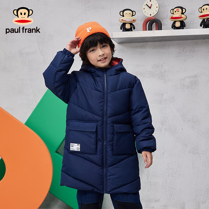 PLUS会员：paul frank 大嘴猴 中大童中长款连帽棉服 78.11元（需领券）