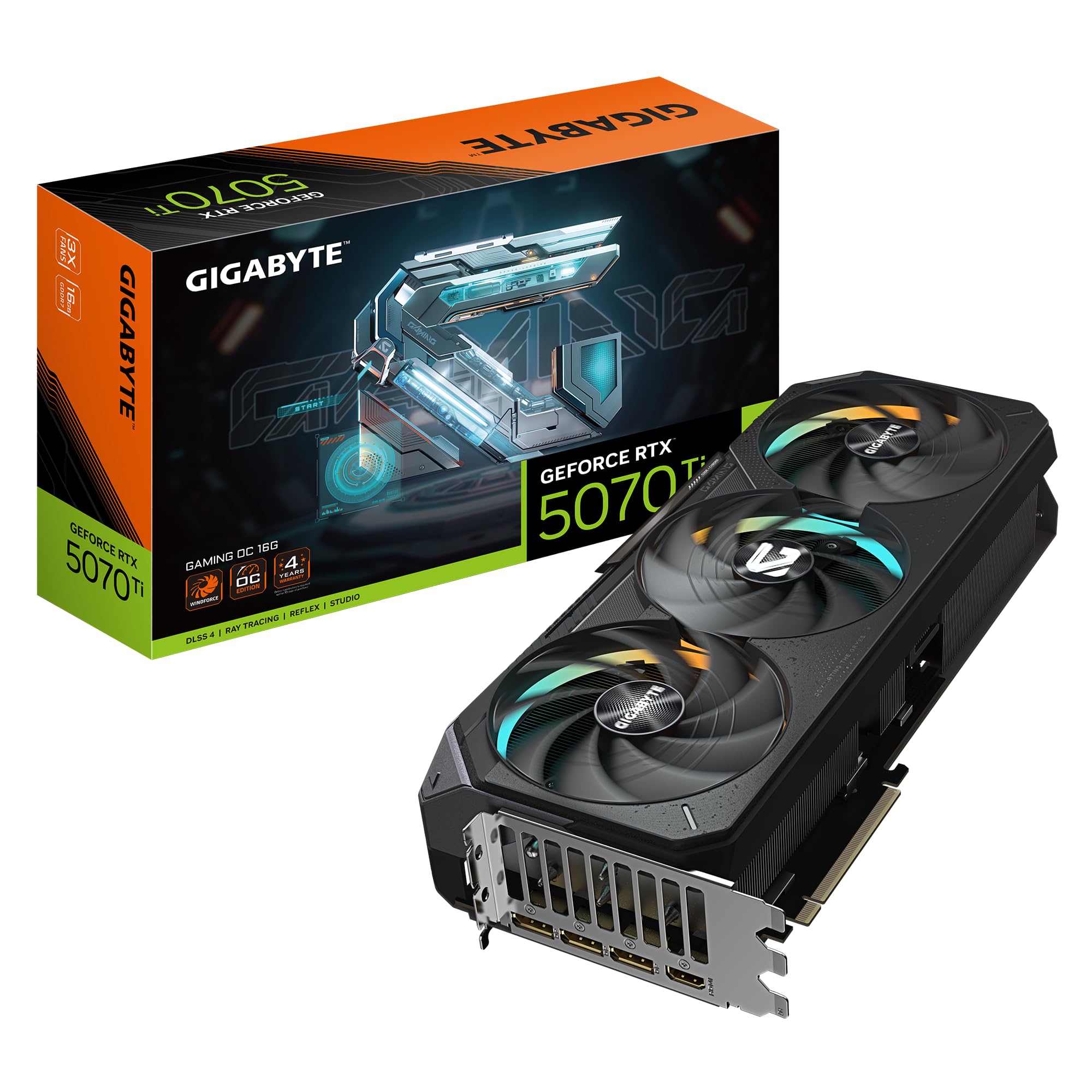 技嘉 Force RTX 5070 Ti Gaming OC 16G 电竞显卡 GDDR7独显 PCIe 5.0三风扇散热 34×14cm 856