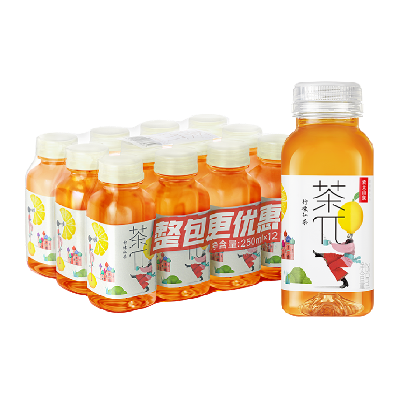 NONGFU SPRING 农夫山泉 茶π（茶派）柠檬红茶250ml*12瓶/包量贩装 ￥17.93